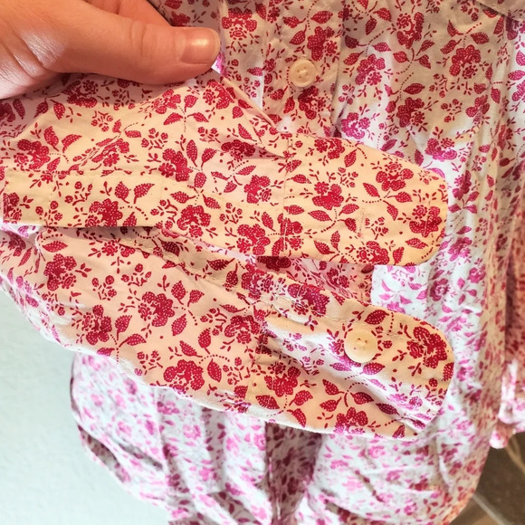 Gap Women's Size Small Pink Floral Buttondown Top - Picture 15 of 15